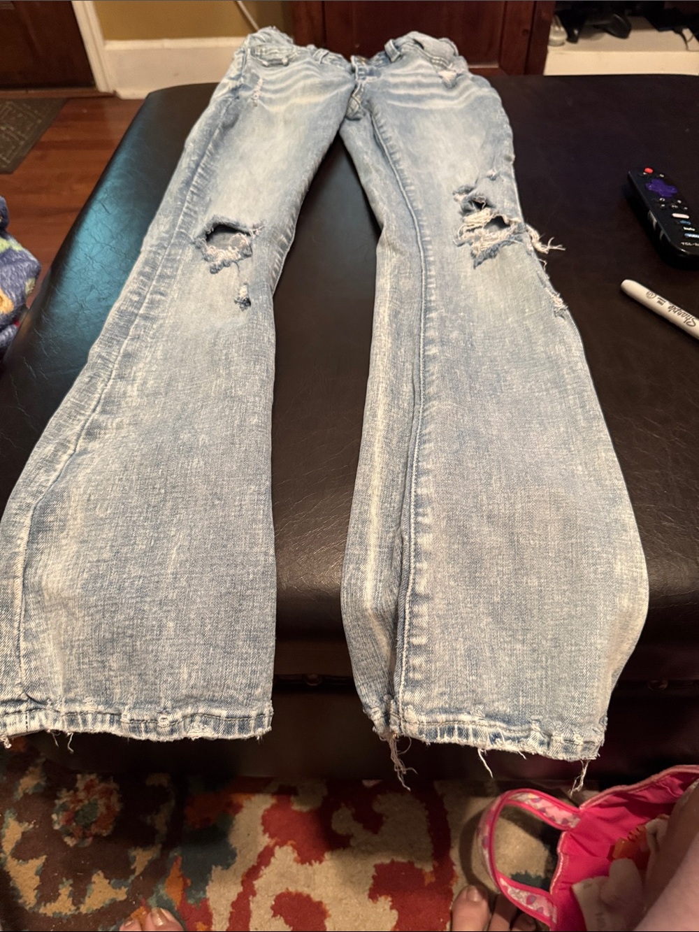 BKE Light Blue Distressed Jeggings